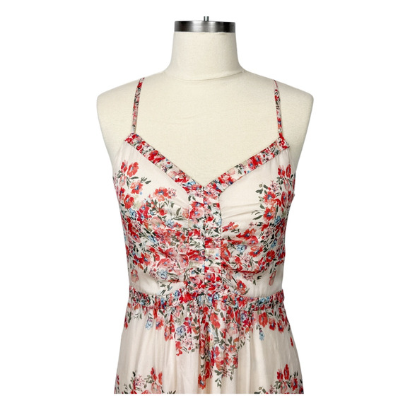 Intermix Silk Dress Womens Size 6 Floral Print Spaghetti Straps Summe - Picture 4 of 8